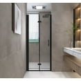 thumbnail image 1 of 36 in. W x 72 in. H Bifold Shower Door with 1/4 "(6 mm) Tempered Glass, Matte Black, 1 of 12