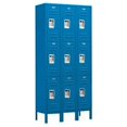 thumbnail image 1 of 36 in. W x 78 in. H x 18 in. D Standard Metal Locker-Triple Tier-3 Wide-Blue-Assembled, 1 of 1