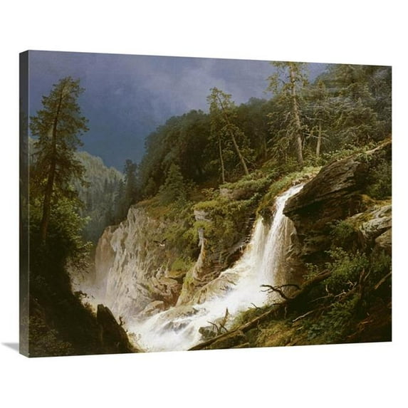 36 in. Western Waterfall Art Print - Hermann Herzog
