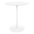 thumbnail image 1 of 36 in. White Rounded Manufactured Wood & Metal Bar Table, 1 of 1