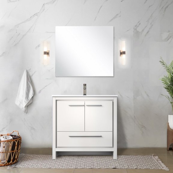 36 in. Wide White Wood Vanity | Transform Your Bathroom | Enjoy a Complete Bathroom Set