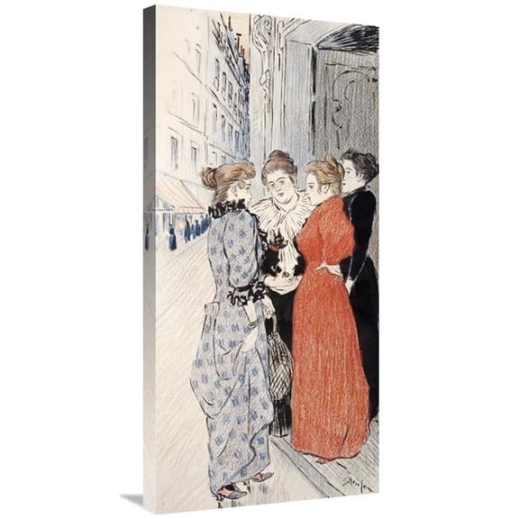 36 in. Women Conversing in the Street Art Print - Theophile Steinlen