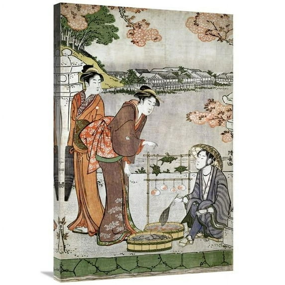 36 in. Woodcut - Three Women Cooking Art Print - Unknown