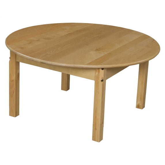 36" round hardwood table with 26" legs