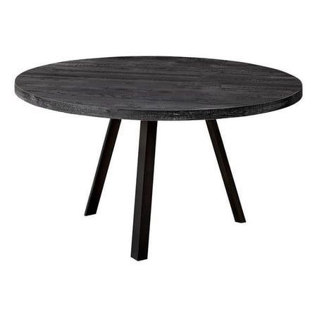 36 in. dia. Black Reclaimed Wood & Black Metal Coffee Table