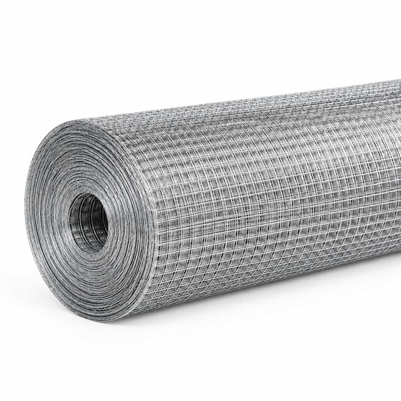 36 in x 100 ft Silver Metal Mesh Roll, 1/2 in Welded Wire, Garden Plant Fencing, Chicken Coop and Home Renovation