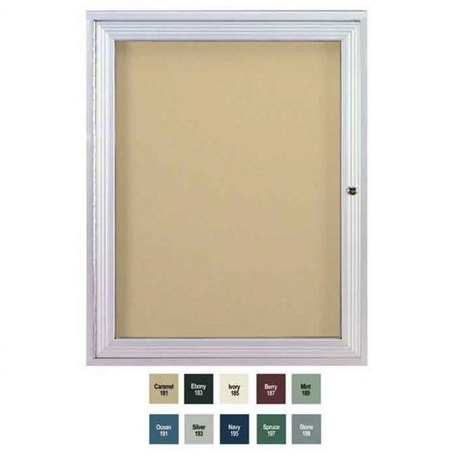 36 in. x 24 in. 1Door Satin Aluminum Frame Enclosed Vinyl Bulletin
