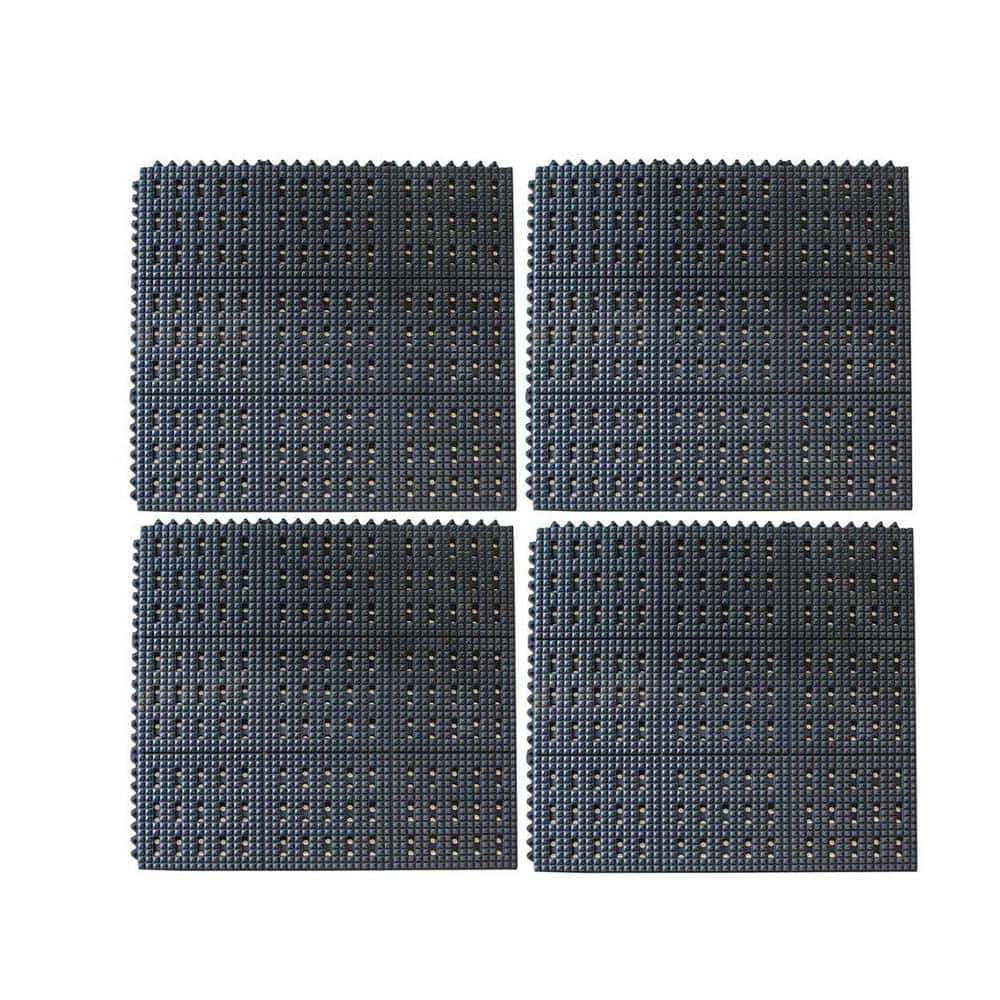 36 in. x 36 in. Industrial Rubber AntiFatigue Interlocking Mats (Set