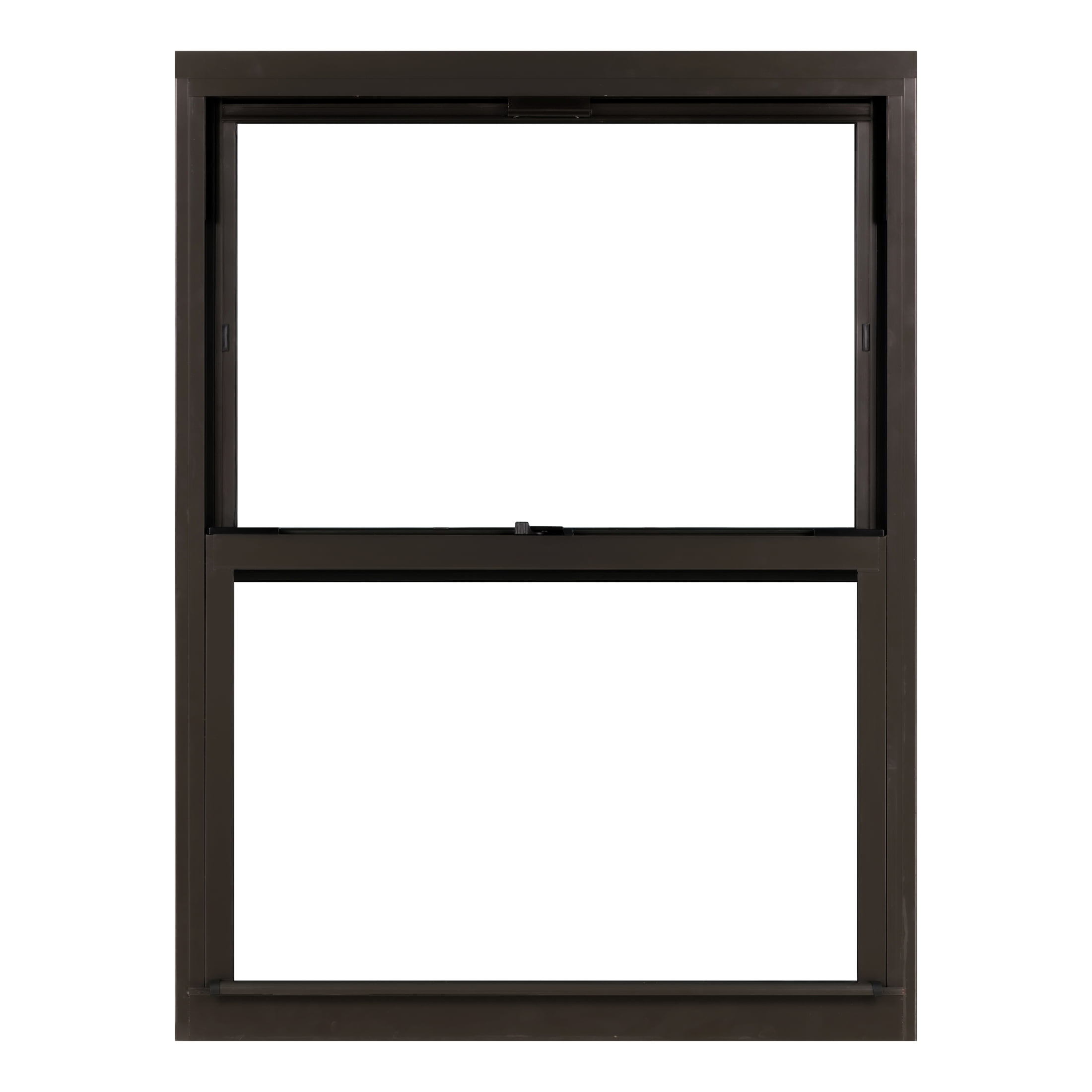 36 in. x 48 in. Brown Aluminum Double Hung Double-Pane Insulated Window with Low-E Glass and Screen