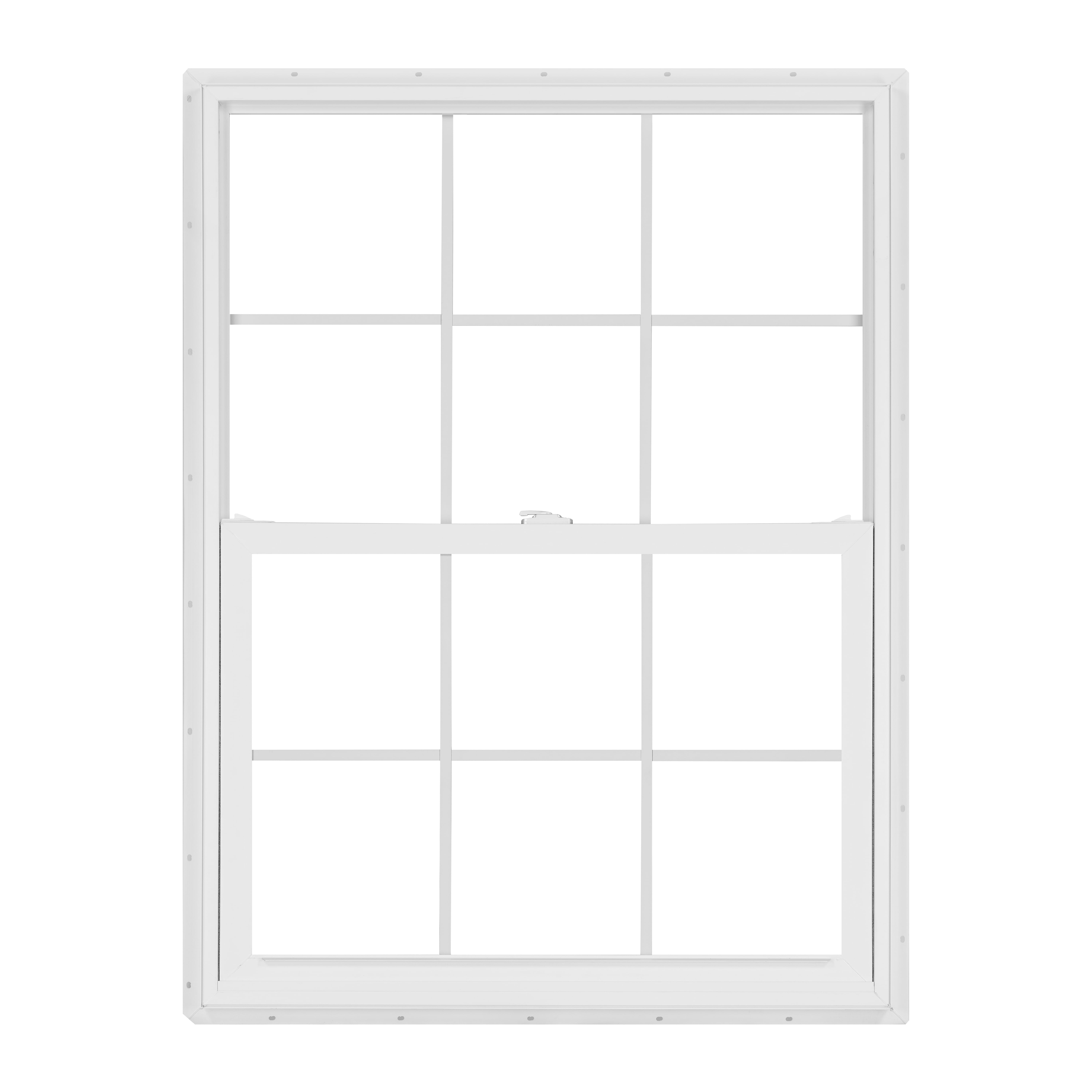 36 in. x 48 in. White Vinyl Double-Pane Insulated Single Hung Window with Grids