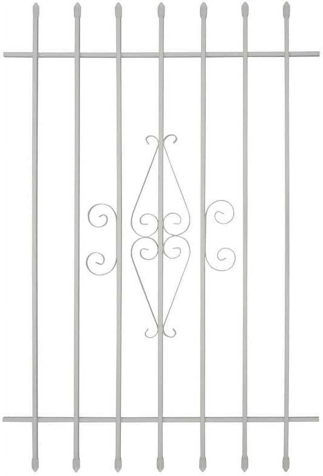 36 In. X 54 In. Spear Point 7Bar Security Bar Window Guard, White