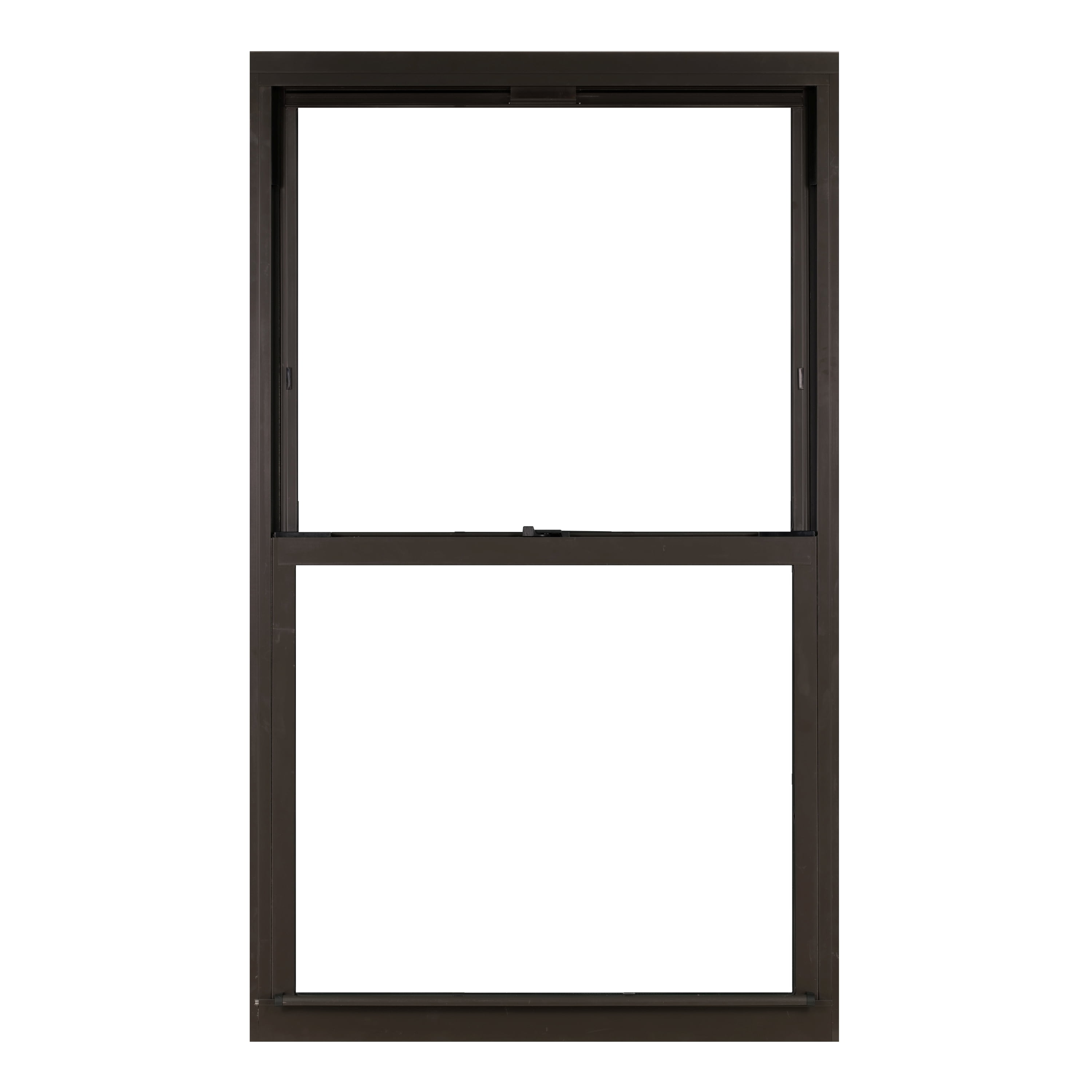 36 in. x 60 in. Brown Aluminum Double Hung Double-Pane Insulated Window with Low-E Glass and Screen