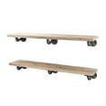 thumbnail image 1 of 36 in. x 7.5 in. x 6.75 in. Driftwood Tan Restore Wood Wall Shelving with Industrial Steel Pipe L- Brackets, 1 of 8