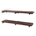 thumbnail image 1 of 36 in. x 7.5 in. x 6.75 in. Trail Brown Restore Wood Wall Shelving with Industrial Steel Pipe Straight Brackets, 1 of 9