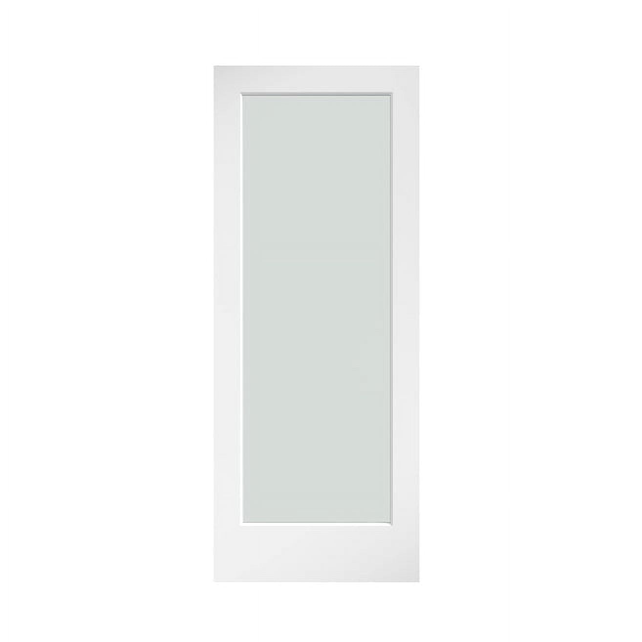 36 in. x 80 in. x 1-3/8 in. Frosted Glass 1-Lite White Finished Solid Wood Core French Interior Door Slab