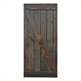 thumbnail image 1 of 36 in. x 84 in. Dark Walnut Plank Knotty Pine Sliding Barn Wood Interior Door Slab, 1 of 6