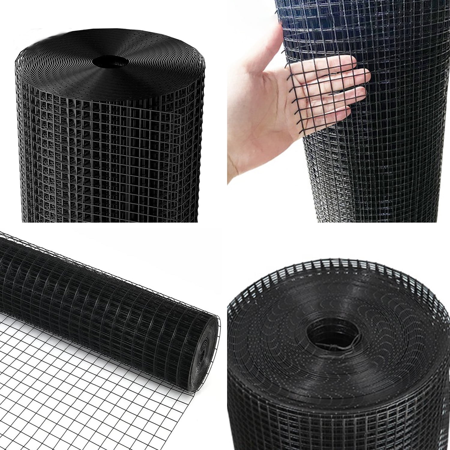 36 inch×50 ft Black Vinyl Coated Hardware Cloth, 19 Gauge 1/4 inch