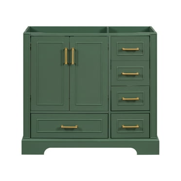 36-inch Bathroom Vanity, Bathroom Storage Cabinet with Two Doors and Four Drawers, Combo Cabinet Undermount Sink with Solid Wood Frame(Sink not included)