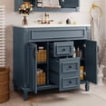 thumbnail image 1 of 36-inch Blue Modern Bathroom Vanity - Durable Ceramic Basin with 1" Edge - Resists Damage, 1 of 6