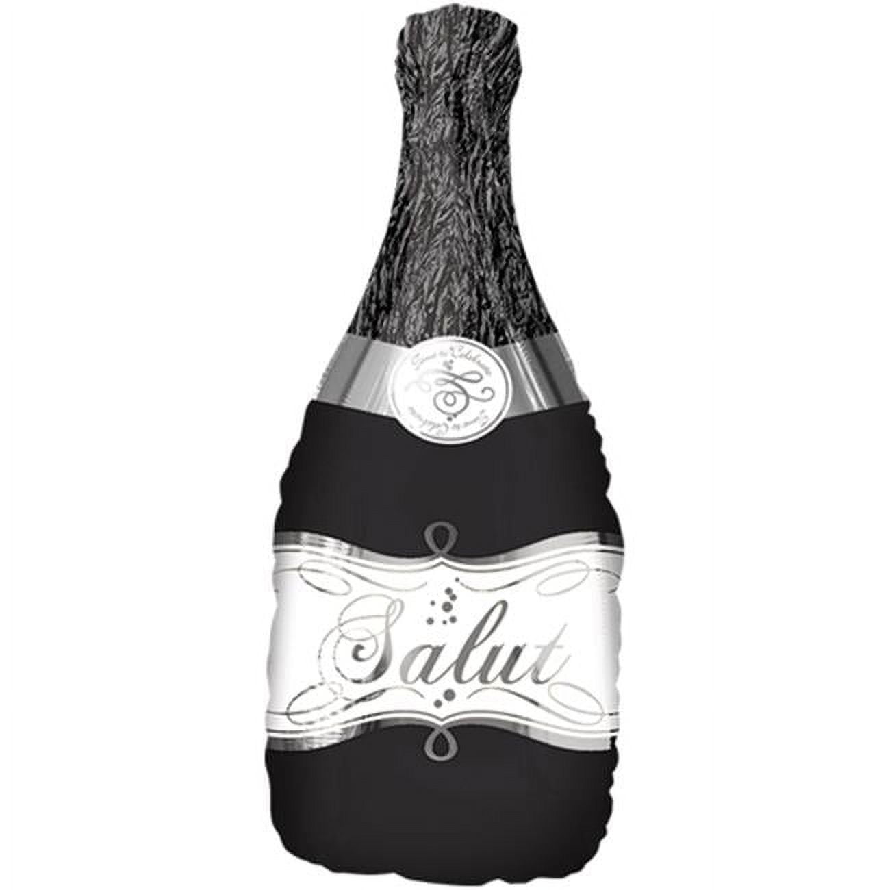 36 inch Bubbly Wine Bottle Black Anagram Foil Mylar Balloon Party