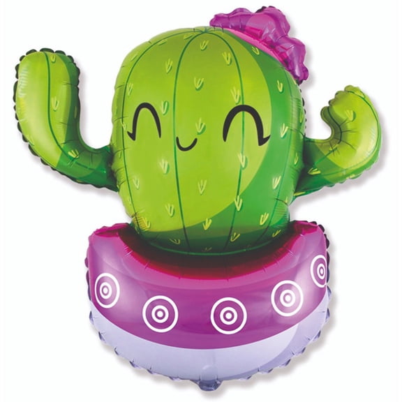 36 inch Cactus - Fuchsia Foil Mylar Balloon - Party Supplies Decorations