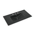thumbnail image 1 of 36 inch Ceramic Vanity Sink Top in Matte Black with 3 Holes, 1 of 8