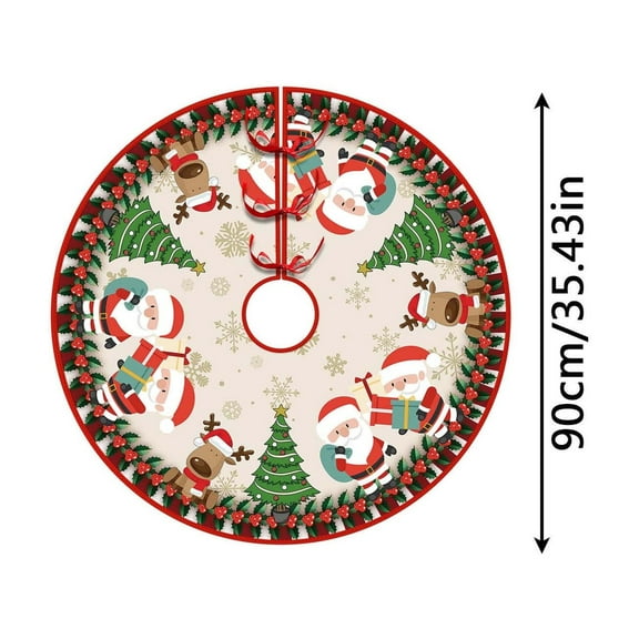 36 inch Christmas Tree Skirt,Red Christmas Tree Base Cover,Christmas Tree Mat for Under Tree,Christmas Tree Stand Cover,Christmas Tree Skirt Decoration Tree Skirt Christmas Tree Decoration Ornaments