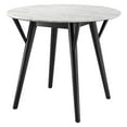 thumbnail image 1 of 36 inch Dining Table, Round, White Black, Wood, Artificial Marble, Modern Contemporary, Kitchen Room Cafe Bistro Restaurant Hospitality, 1 of 8