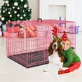 thumbnail image 1 of 36 inch Dog Crate for Medium Small Dogs Folding Portable Metal Dog Cage Kennel Double Door Pet Crate with Divider and Tray, Pink, 1 of 7