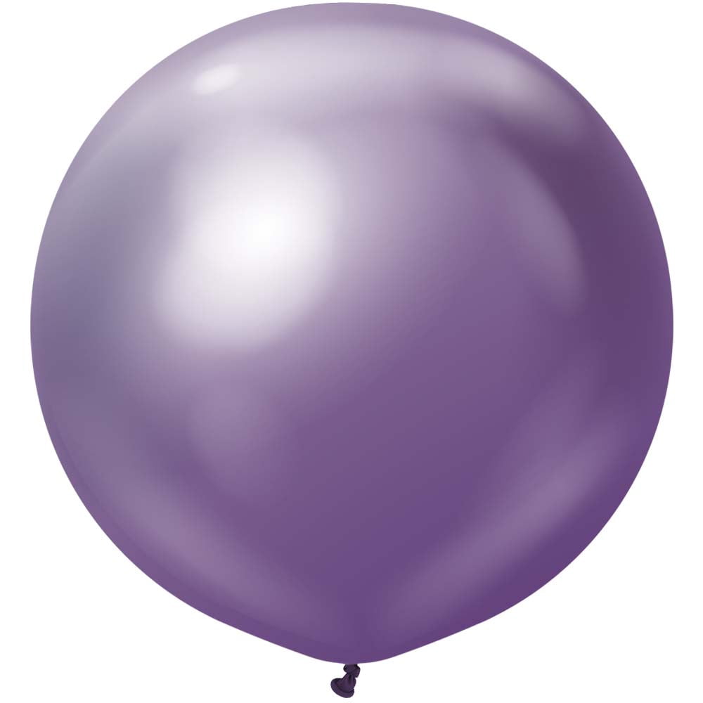 18 Kalisan Mirror Chrome Violet Helium Balloons - Bag Of 25, Birthday Party Decoration