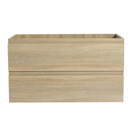 36-inch, Light Oak Cabinet - Natural Style, Soft-Close Function - Wall-Mounted Bathroom - Optimized Storage