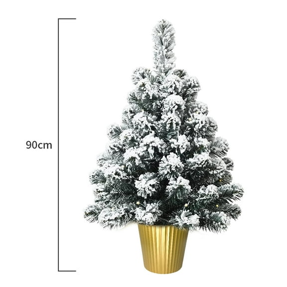 36 inch Pre-lit Artificial Christmas Tree with Incandescent Warm White Lights, Snow Flocked Full Prelighted Xmas Tree with 820 Branch Tips, 250 Incandescent Lights & Foldable Stand, White