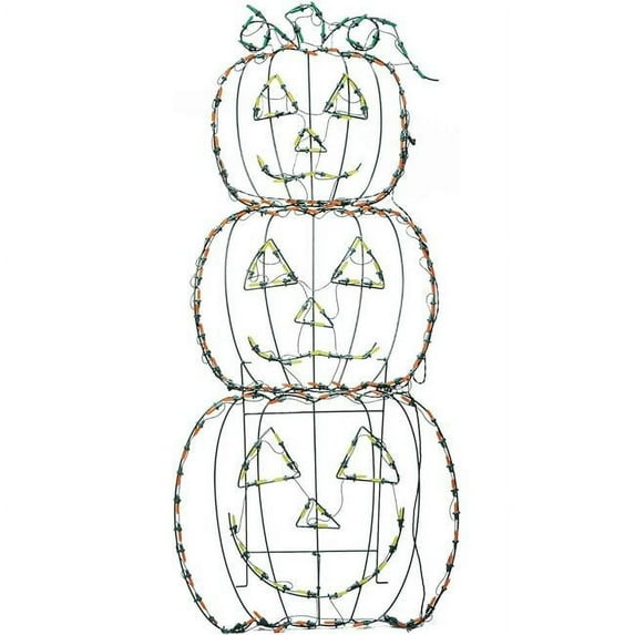 36 inch Pro-Line LED Lighted Stacked Jack O' Lanterns Animation with 105 LED Lights Halloween Decor