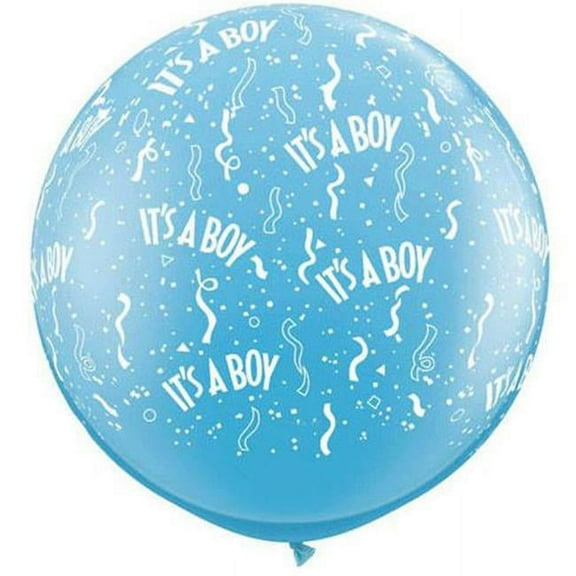36 inch Qualatex It's A Boy-A-Round Latex Balloons (2 Pack) - Party Supplies Decorations
