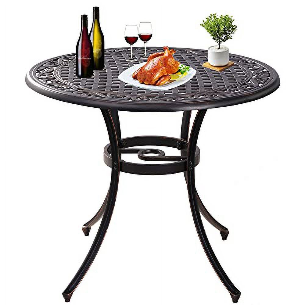36 inch Round Patio Table Cast Aluminum Outdoor Table, 36" Outdoor ...