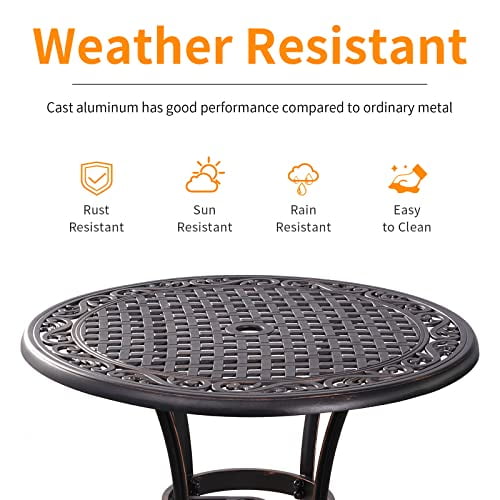 36 inch Round Patio Table Cast Aluminum Outdoor Table, 36" Outdoor ...