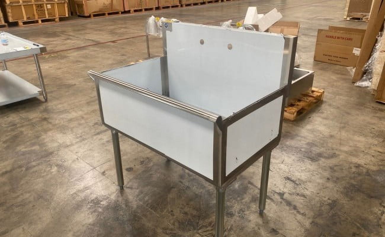 36 inch Brushed Stainless Steel Freestanding Commercial Sink