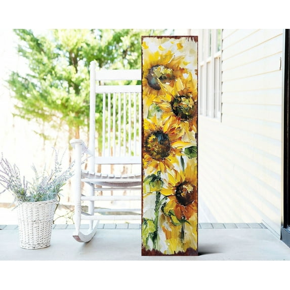 Charming Summer Sunflower Porch Sign | Rustic Farmhouse Welcome Decor