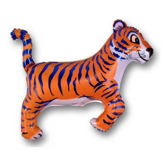 36 inch Tiger - Blue Foil Mylar Balloon - Party Supplies Decorations