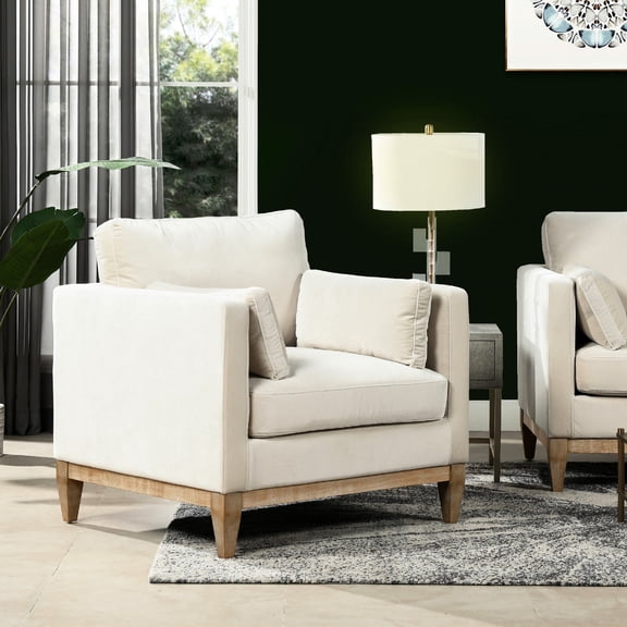 36-inch Velvet Chair - Feather-down Wrapped - Hallway - Space-saving