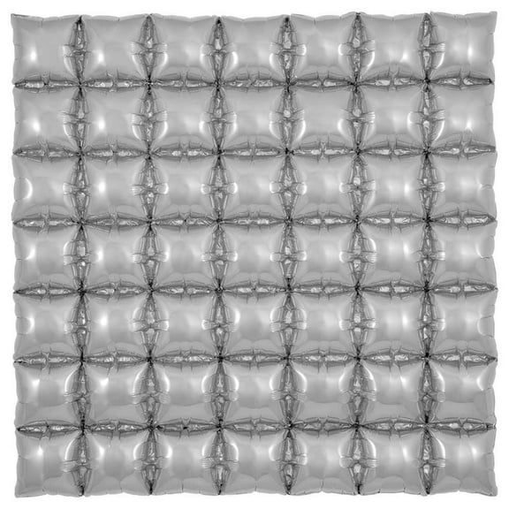 36 inch Waffle Panel - Silver Foil Mylar Balloon - Party Supplies Decorations