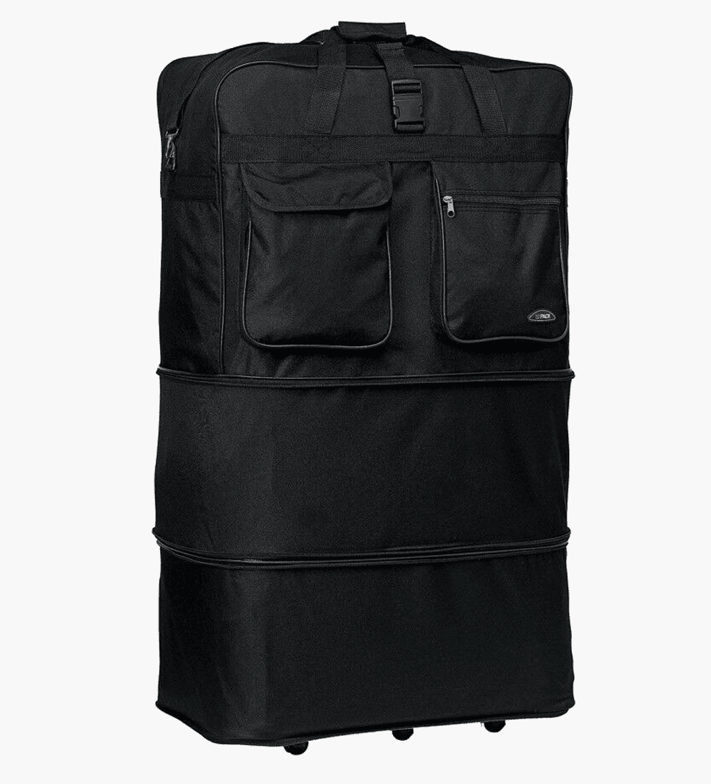 36 inch Wheeled Spinner Suitcase Luggage Expandable Rolling Duffel Bag Black