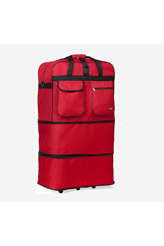 36 inch Wheeled Spinner Suitcase Luggage Expandable Rolling Duffel Bag Red