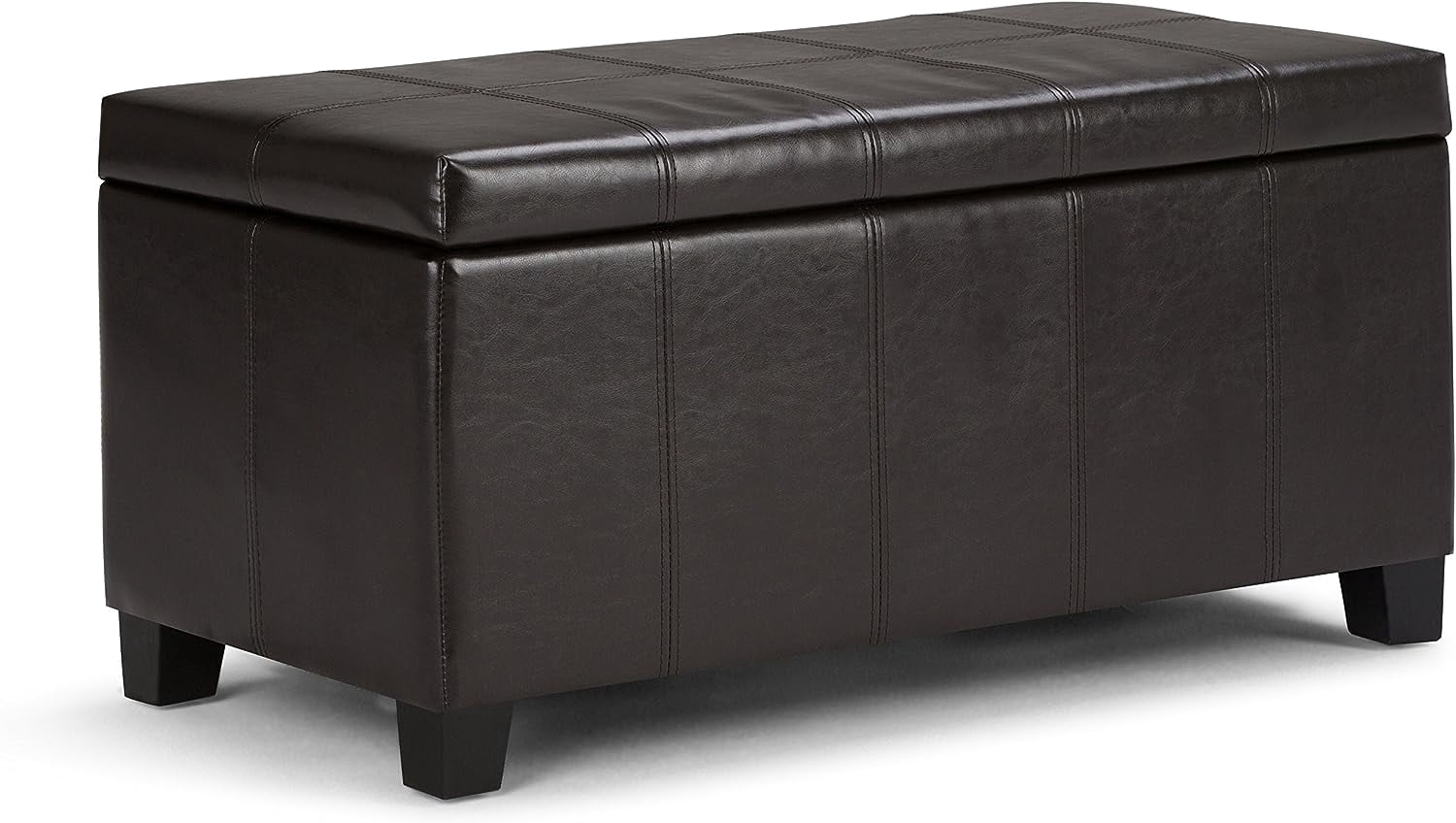 36 inch Wide Rectangle Lift Top Storage Ottoman Bench in Upholstered