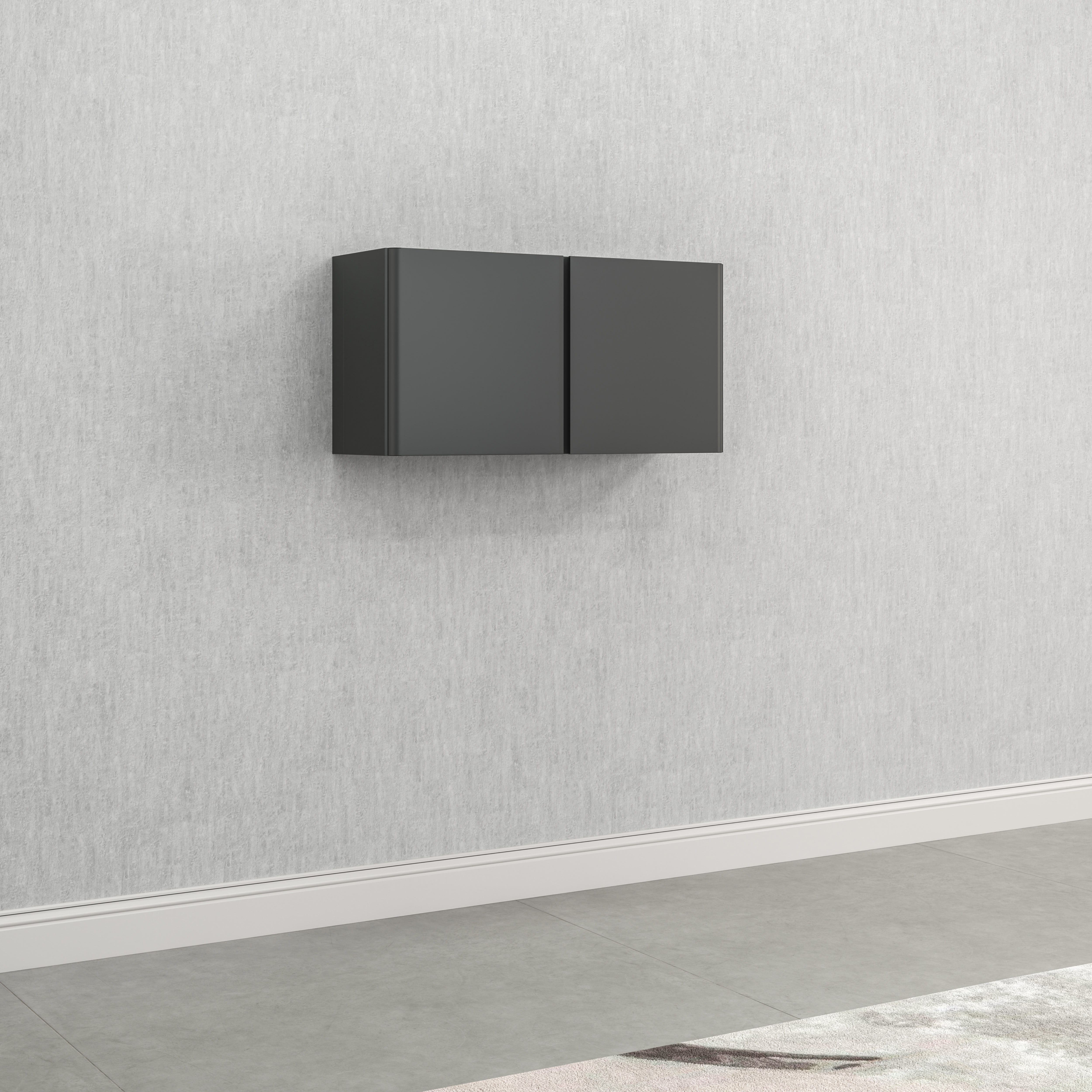Graphite Gray 36-Inch Steel Wall-Mount Storage Cabinet with Adjustable Shelf