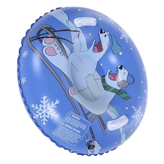 36-inch inflatable snow ring, children's snow tube, thickened bottom, handles, winter outdoor sled, white bear pattern (ships without air)