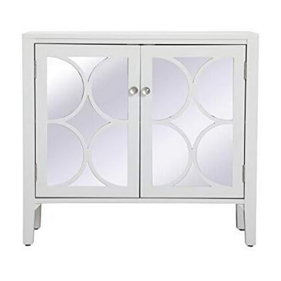 Elegant Decor Modern 2 Door 36" Accent Cabinet in Hand Painted White