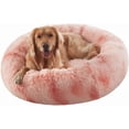 thumbnail image 1 of 36 inches Donut Dog Bed for Large Dogs - Calming Fluffy Round Pet Bed with Removable & Washable Cover,Fits up to 80 lbs Pets (Tie-dye Pink,Large), 1 of 7