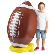 36" Jumbo Football Party Decorations With Tee - Big Giant Size Blow Up Football Toy For Outdoor Games, Party Supplies, Birthday Decorations, Gameday Tailgate Fun Activities For Kids And Adults