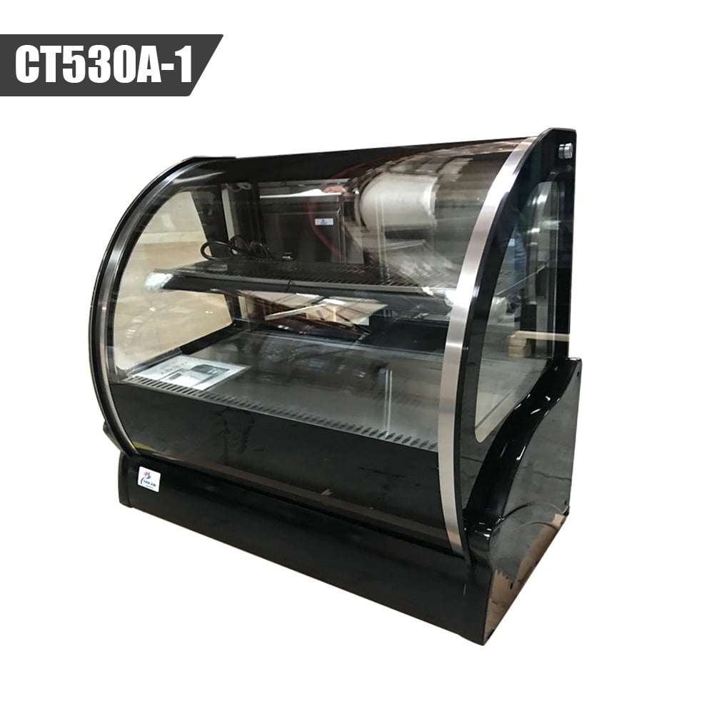 36 ins Stainless Steel Bakery Display Cooler Case Counter top Desktop Commercial refrigerator Pastry Deli  Base Curved Glass Restaurant Merchandising Cake Cooler Glass Case NSF -CT530A-1